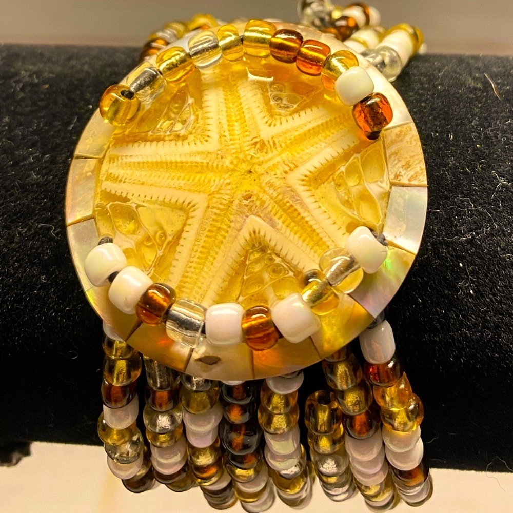 Starfish beaded bracelet and earrings